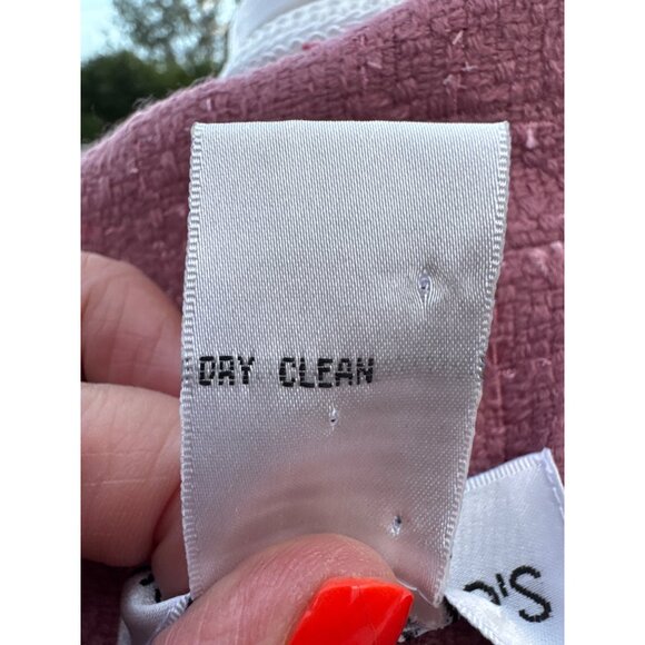 Bloomingdales Vintage Womens Blazer With Rhinestone Detail Textured Pink Fabric - Picture 3 of 9